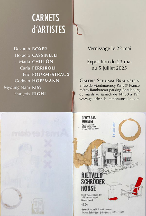 invitation de l'exposition ""Carnets d'artistes"