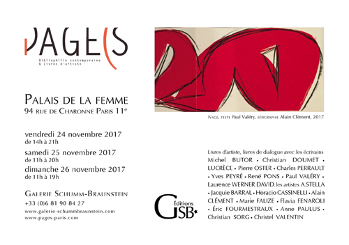 Carton d'invitation pour le salon "Pages" 