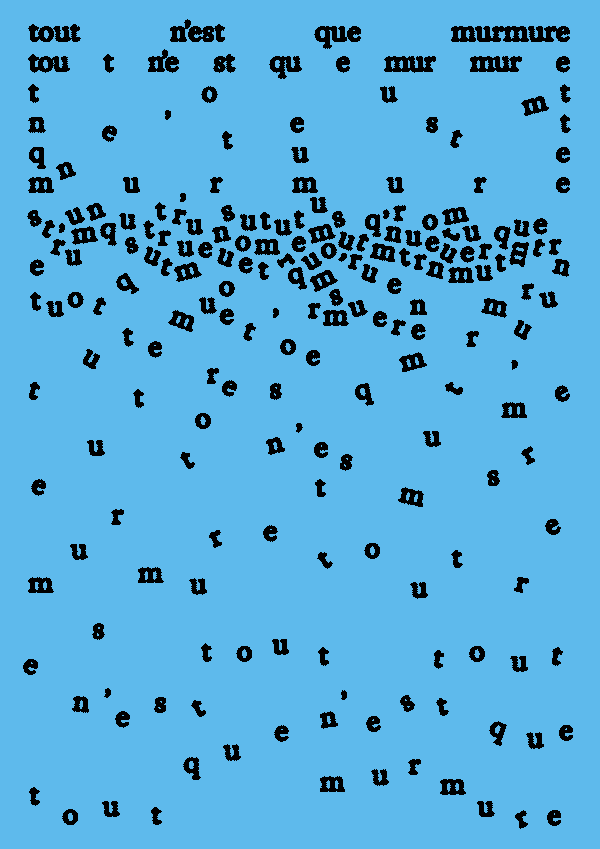 recto du carton d'invitation à l'exposition "Tout n'est que murmure" width=
