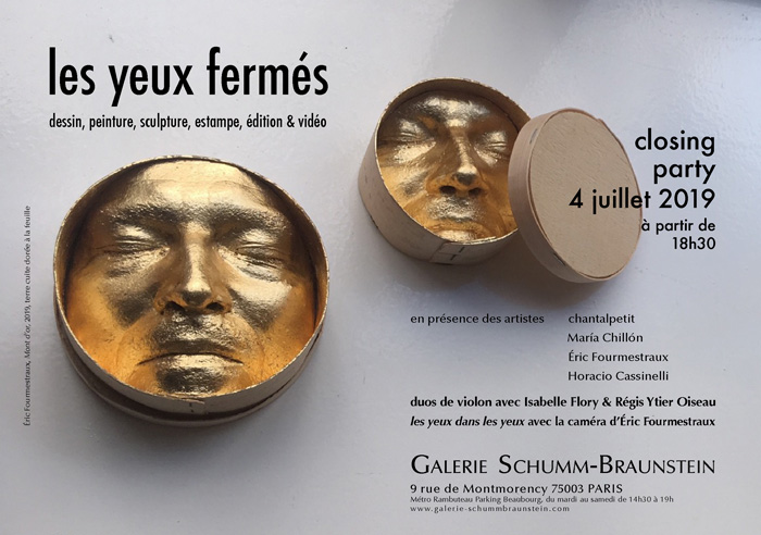 Invitation à l'exposition "Les yeux fermés"