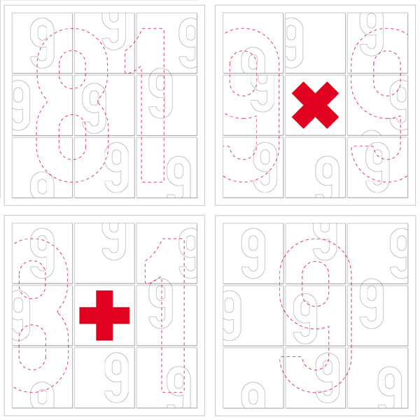 4 gravures sur le thème du "9" d'Eric Fourmestraux