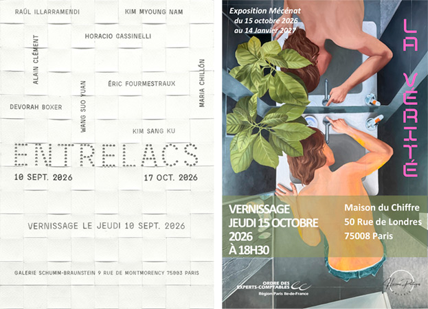 invitation aux expositions "Entrelacs" et "La Vérité" 